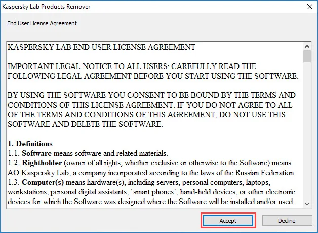 Kavremover Download and Kaspersky Uninstall Tool Guide official Kaspersky kavremover window